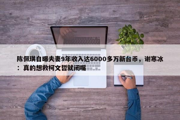 陈佩琪自曝夫妻9年收入达6000多万新台币，谢寒冰：真的想救柯文哲就闭嘴